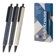 ErichKrause Severe Matic Classic Boligrafo con Capuchon - Modelos Surtidos - Trazo 0.28mm - Color Azul (12 uds)