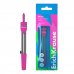 ErichKrause Neon Compas Escolar - Cuerpo Metalico - 120mm de Longitud - Radio Maximo de 180mm - Bolsa de Polietileno - Color Rosa