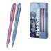 ErichKrause G-Glass Stick Manga Boligrafo con Capuchon - Modelos Surtidos - Trazo 0.4mm - Tinta de Gel - Resistente al Agua - Secado Rapido - Tapa Ventilada - Color Azul (12 uds)