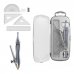 ErichKrause Classic Pack Escolar de Dibujo - Compas - Regla de 15cm - Escuadra - Cartabon - Transportador de Angulos - Goma de Borrar - Sacapuntas - Estuche de Transporte - Color Gris