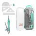 ErichKrause Pastel Bloom Pack Escolar de Dibujo - Compas - Regla de 15cm - Escuadra - Cartabon - Transportador de Angulos - Goma de Borrar - Sacapuntas - Estuche de Transporte - Color Verde