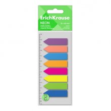 ErichKrause Neon Arrows Pack de 8 Blocs de 25 Marcadores de Pagina - Reposicionables - Plastico - 12x45mm - Colores Surtidos