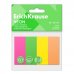 ErichKrause Neon Pack de 4 Blocs de 50 Marcadores de Pagina - Reposicionables - Papel de 75g/m2 - 20X50mm - Pegamento a Base de Agua - Colores Surtidos
