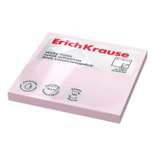 ErichKrause Bloc de 100 Notas Adhesivas Reposicionables - Papel de 75g/m2 - 75x75mm - Pegamento a Base de Agua - Color Rosa (12 uds)