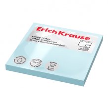 ErichKrause Bloc de 100 Notas Adhesivas Reposicionables - Papel de 75g/m2 - 75x75mm - Pegamento a Base de Agua - Color Azul (12 uds)