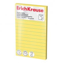 ErichKrause Bloc de 100 Notas Adhesivas Reposicionables - Papel de 75g/m2 - 75x125mm - Pegamento a Base de Agua - Color Amarillo (12 uds)