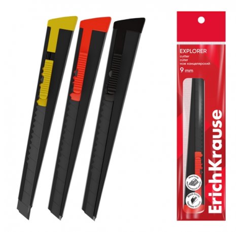 ErichKrause Explorer Cuter Metalico - Hoja de 9mm de Ancho - Colores Surtidos