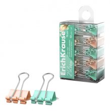 ErichKrause Pastel Bloom Pack de 10 Pinzas Sujetapapeles - 19mm de Ancho - Metalicas - Capacidad hasta 80 Hojas - Colores Surtidos