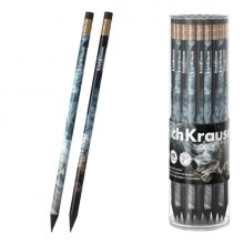 ErichKrause Fluid Lapiz de Grafito con Goma de Borrar - Mina HB - Cuerpo Redondo - Agarre Ergonomico - Colores Surtidos (42 uds)