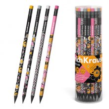 ErichKrause Positive Vibe Lapiz de Grafito con Goma de Borrar - Mina HB - Cuerpo Redondo - Plastico - Colores Surtidos (42 uds)