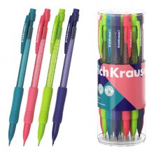 ErichKrause Reef Portaminas - Mina HB de 0.5mm - Goma de Borrar Integrada - Ergonomico - Colores Surtidos (24 uds)