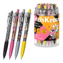 ErichKrause Butterfly Positive Vibe Portaminas - Mina HB de 0.7mm - Goma de Borrar Integrada - Ergonomico - Colores Surtidos (24 uds)