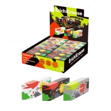 ErichKrause Adrenaline Speed Expositor con 36 Gomas de Borrar - Caucho Termoplastico - No Deja Residuos - Libre de PVC - Colores Surtidos