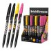 ErichKrause R-301 Stick Positive Vibe Expositor con 48 Boligrafos con Capuchon - Modelos Surtidos - Trazo 0.35mm - Tinta de Secado Rapido - Tapa Ventilada - Color Azul