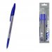 ErichKrause Slender Stick Grey Pack de 4 Boligrafos con Capuchon - Punta de Aguja 0.7mm - Cuerpo Opaco Gris - Trazo 0.26mm - Tinta de Baja Viscosidad - Tapa Ventilada - Color Azul