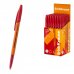 ErichKrause Slender Stick Orange Boligrafo con Capuchon - Punta de Aguja 0.7mm - Cuerpo Opaco Naranja - Trazo 0.26mm - Tinta de Baja Viscosidad - Tapa Ventilada - Color Rojo (50 uds)