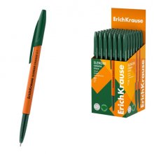 ErichKrause Slender Stick Orange Boligrafo con Capuchon - Punta de Aguja 0.7mm - Cuerpo Opaco Naranja - Trazo 0.26mm - Tinta de Baja Viscosidad - Tapa Ventilada - Color Verde (50 uds)