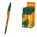 ErichKrause Slender Stick Orange Boligrafo con Capuchon - Punta de Aguja 0.7mm - Cuerpo Opaco Naranja - Trazo 0.26mm - Tinta de Baja Viscosidad - Tapa Ventilada - Color Verde (50 uds)