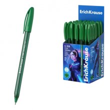 ErichKrause U-108 Stick Original Boligrafo con Capuchon - Punta de 1.0mm - Trazo 0.3mm - Tinta de Baja Viscosidad - Tapa Ventilada - Color Verde (50 uds)