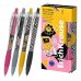 ErichKrause Butterfly Matic and Grip Positive Vibe Boligrafo Retractil - Modelos Surtidos - Trazo 0.28mm - Zona de Agarre de Goma - Color Azul (12 uds)