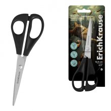 ErichKrause Big City Cats Tijeras de 16.5cm - Mangos de Plastico Resistente a Golpes - Acero Inoxidable - Ergonomicas - Color Negro
