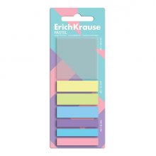 ErichKrause Pastel Pack de 7 Blocs de 20 Marcadores de Pagina - Reposicionables - Plastico - 3 Formatos Diferentes - Colores Surtidos