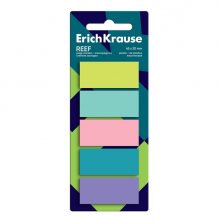 ErichKrause Reef Pack de 5 Blocs de 20 Marcadores de Pagina - Reposicionables - Plastico - 20x45mm - Colores Surtidos