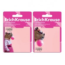 ErichKrause CapyBarbara Bloc de 50 Notas Adhesivas Reposicionables - Papel de 75g/m2 - 75x75mm - Pegamento a Base de Agua - Color Rosa