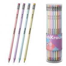 ErichKrause Blend Lapiz de Grafito con Goma de Borrar - Mina HB - Cuerpo Hexagonal - Plastico - Agarre Ergonomico - Colores Surtidos (42 uds)