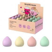 ErichKrause Sponge Mini Yummy Expositor con 30 Gomas de Borrar - Caucho Termoplastico - No Deja Residuos - No Rasga el Papel - Libre de PVC - Colores Surtidos