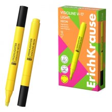 ErichKrause Visioline V-17 light Neon Marcador Fluorescente - Punta Biselada - Trazo de 0.6 a 3.0mm - Color Amarillo (12 uds)