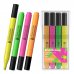 ErichKrause Visioline V-17 light Neon Pack de 4 Marcadores Fluorescentes - Punta Biselada - Trazo de 0.6 a 3.0mm - Colores Surtidos