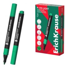 ErichKrause P-170 light Rotulador Permanente - Punta Conica - Trazo de 2.5mm - Resistente al Agua y a la Luz - Multisuperficie - Cuerpo Triangular - Color Verde (12 uds)