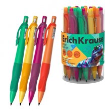ErichKrause Kiddy Dino Art Portaminas - Mina HB de 2.0mm - Agarre de Goma - Motivo de Dinosaurios - Colores Surtidos (24 uds)