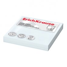 ErichKrause Bloc de 100 Notas Adhesivas Reposicionables - Papel de 75g/m2 - 75x75mm - Pegamento a Base de Agua - Color Blanco (12 uds)
