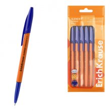 ErichKrause Slender Stick Orange Pack de 8 Boligrafos con Capuchon - Punta de Aguja 0.7mm - Cuerpo Opaco Naranja - Trazo 0.26mm - Tinta de Baja Viscosidad - Tapa Ventilada - Color Azul