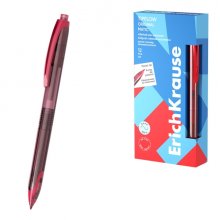 ErichKrause TipFlow Matic Original Boligrafo Retractil - Punta de 0.5mm - Cuerpo Transparente - Trazo 0.4mm - Color Rojo (12 uds)