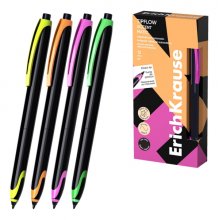 ErichKrause TipFlow Matic Accent Boligrafo Retractil - Modelos de Cuerpo Surtidos - Trazo 0.4mm - Color Negro (12 uds)