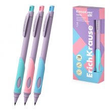 ErichKrause ErgoLine Kids Pastel Portaminas - Mina HB de 2.0mm - Sacapuntas Integrado - Ergonomico - Colores Surtidos (12 uds)