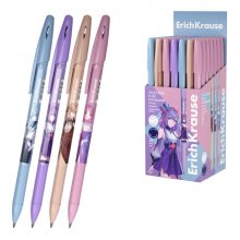 ErichKrause R-301 Stick and Grip Manga Boligrafo con Capuchon - Modelos Surtidos - Trazo 0.35mm - Zona de Agarre de Goma - Tinta de Secado Rapido - Tapa Ventilada - Color Azul (50 uds)
