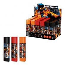 ErichKrause Prism Mine Block Expositor con 24 Pegamentos en Barra - 13g - Adhesion Fuerte - Multisuperficie - Color Blanco