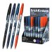 ErichKrause R-301 Stick Techno Dino Expositor con 48 Boligrafos con Capuchon - Modelos Surtidos - Trazo 0.35mm - Tinta de Secado Rapido - Tapa Ventilada - Color Azul