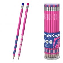 ErichKrause Pinna Kotta Lapiz de Grafito con Goma de Borrar - Mina HB - Cuerpo Redondo - Colores Surtidos (42 uds)