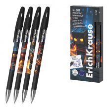 ErichKrause R-301 Magic Gel Stick Mine Block Boligrafo Borrable - Modelos Surtidos - Trazo 0.4mm - Tinta de Gel - Resistente al Agua - Secado Rapido - Color Azul (12 uds)