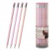ErichKrause Frenchie Lapiz de Grafito con Goma de Borrar - Mina HB - Cuerpo Triangular - Agarre Ergonomico - Colores Surtidos (42 uds)