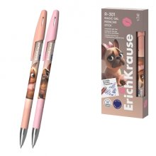 ErichKrause R-301 Magic Gel Stick Frenchie Boligrafo Borrable - Modelos Surtidos - Trazo 0.4mm - Tinta de Gel - Resistente al Agua - Secado Rapido - Color Azul (12 uds)