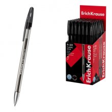 ErichKrause R-301 Gel Stick Classic Boligrafo con Capuchon - Punta de 0.5mm - Trazo 0.4mm - Tinta de Gel - Resistente al Agua - Secado Rapido - Color Negro (50 uds)