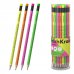 ErichKrause 2x2 Neon Lapiz de Grafito con Goma de Borrar - Mina HB de 2.2mm - Cuerpo Redondo - Colores Surtidos (42 uds)