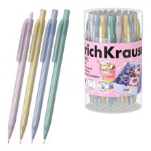 ErichKrause Tropic Milky Portaminas - Mina HB de 0.5mm - Goma de Borrar Integrada - Ergonomico - Colores Surtidos (24 uds)
