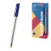 ErichKrause ULTRA-100 Gold Stick Classic Boligrafo con Capuchon - Punta de Aguja 0.5mm - Cuerpo Transparente - Trazo 0.25mm - Tinta de Baja Viscosidad - Color Azul (12 uds)